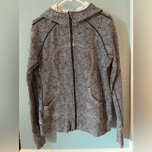 Lululemon Scuba hoodie zippered jacket size 12 black and white